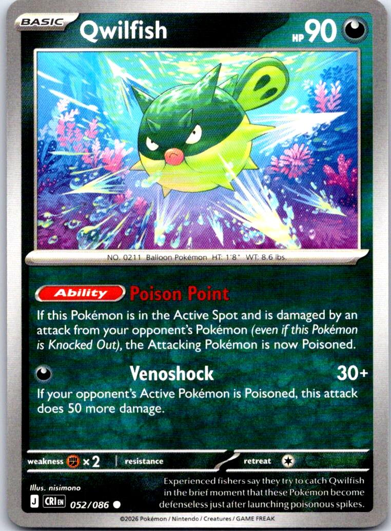 Qwilfish - 052/086 - - CHAOS RISING - Pokemon - Common | AB26-27