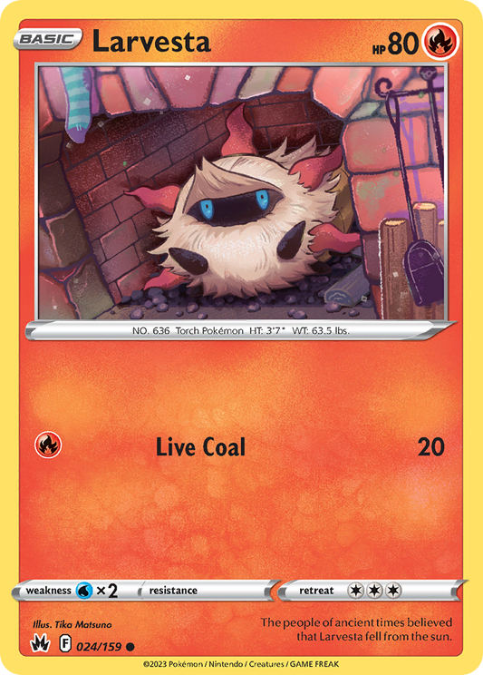 Larvesta - 024/159 - - CROWN ZENITH - Pokemon - Common | AA92-15