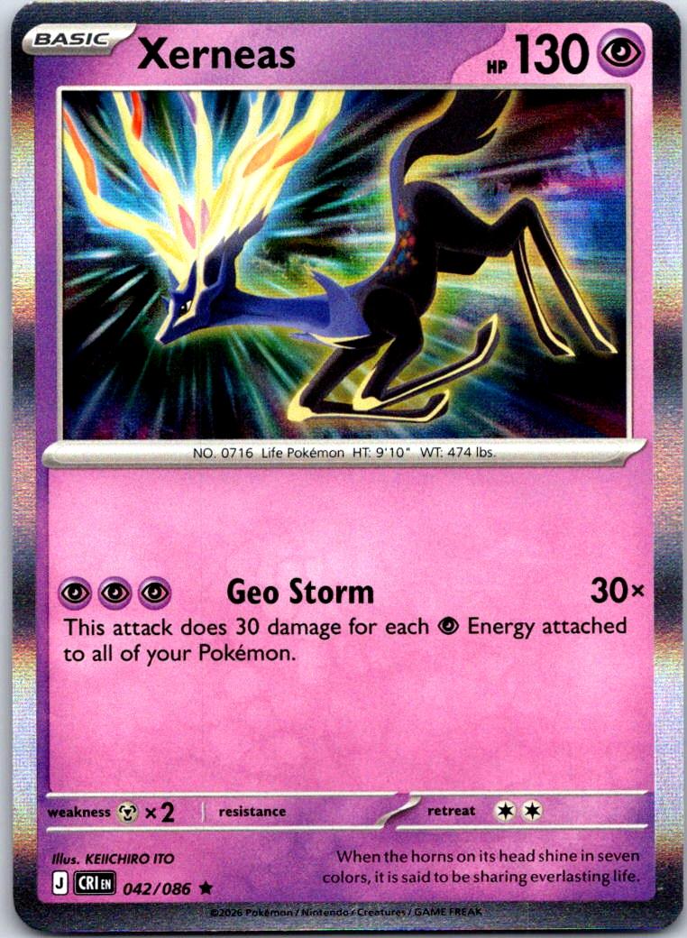 Xerneas - 042/086 - Holo - CHAOS RISING - Pokemon - Rare | AA120-20