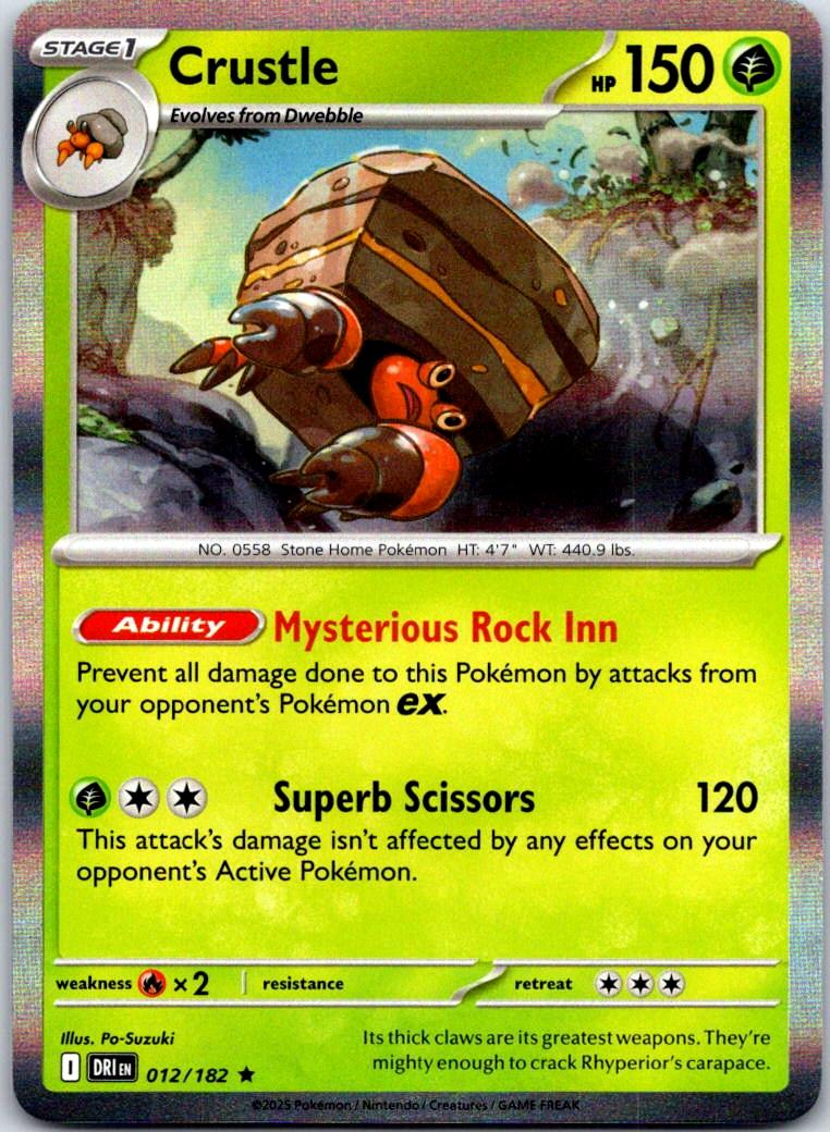 Crustle - 012/182 - Holo - DESTINED RIVALS - Pokemon - Rare | AA122-28