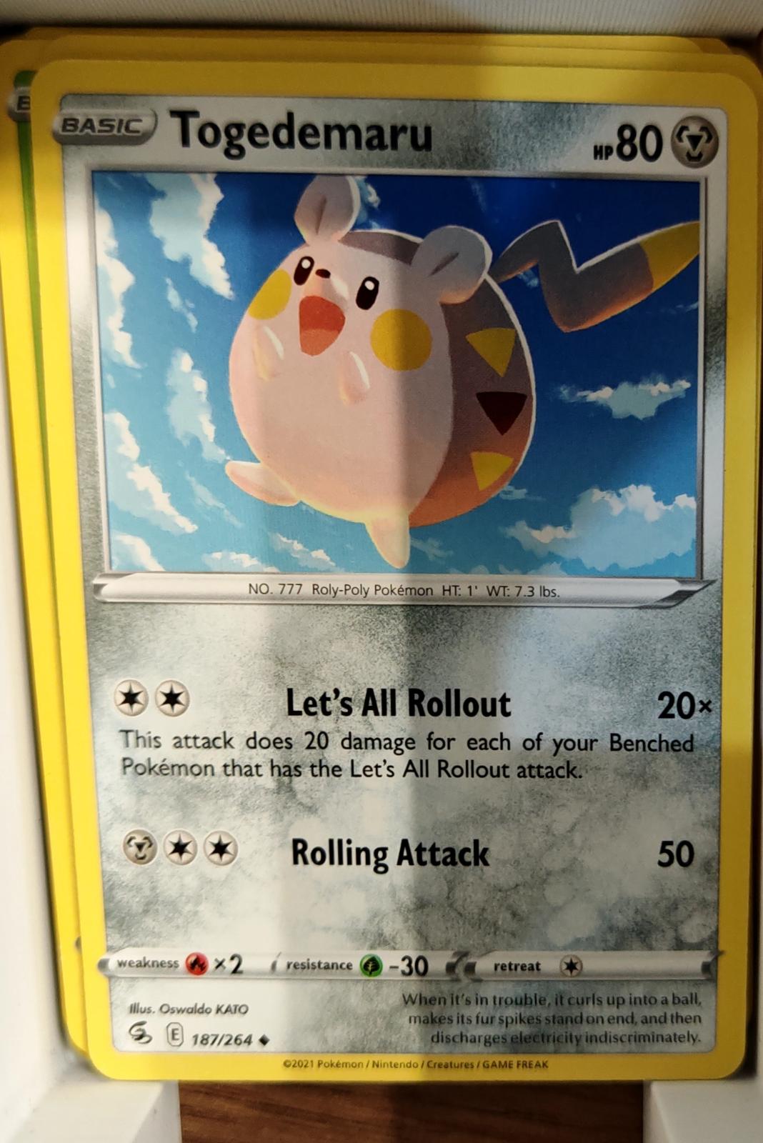 Togedemaru - 187/264 - - FUSION STRIKE - Pokemon - Uncommon | AA66-16