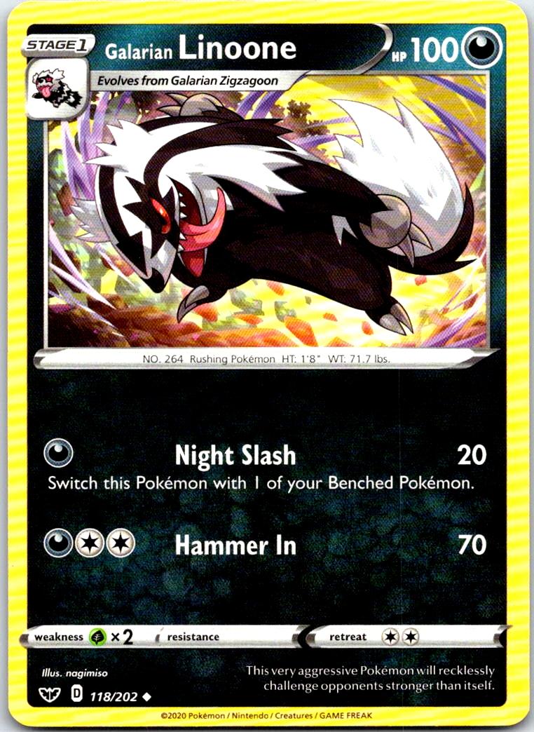Galarian Linoone - 118/202 - - SWORD & SHIELD - Pokemon - Uncommon | AB79-11