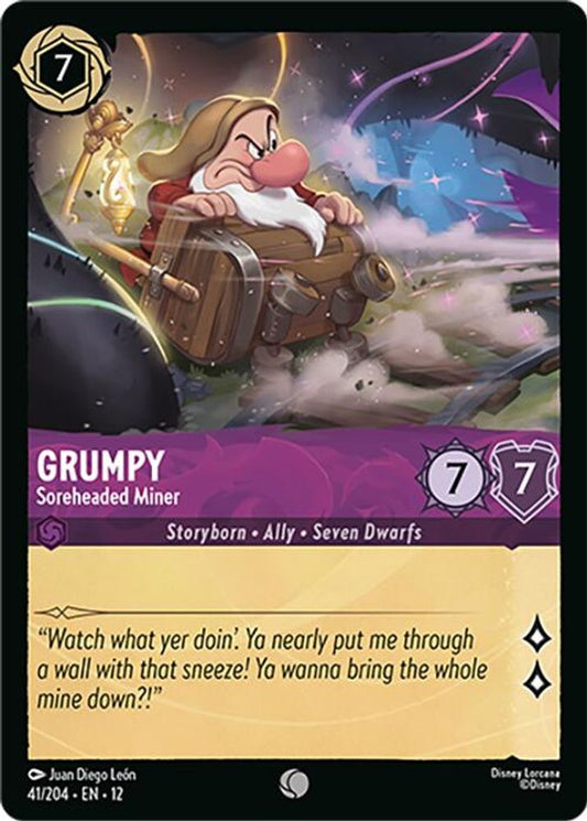 Grumpy - Soreheaded Miner - 41/204 - - WILDS UNKNOWN - Lorcana - | LAA02-10