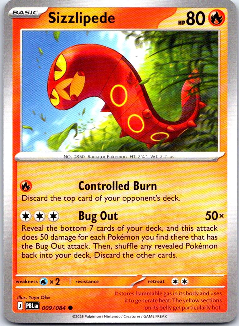 Sizzlipede - 009/084 - - PITCH BLACK - Pokemon - Common | AB27-14