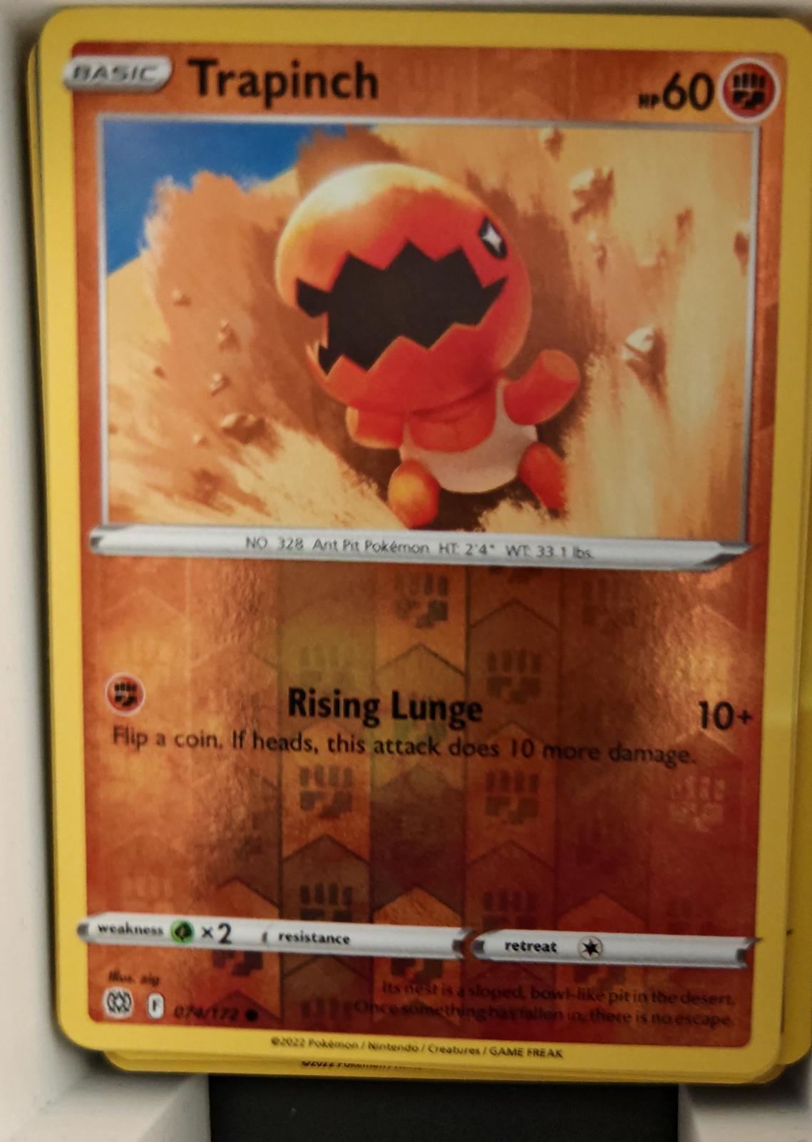 Trapinch - 074/172 - Reverse Holo - BRILLIANT STARS - Pokemon - Common | AA22-42