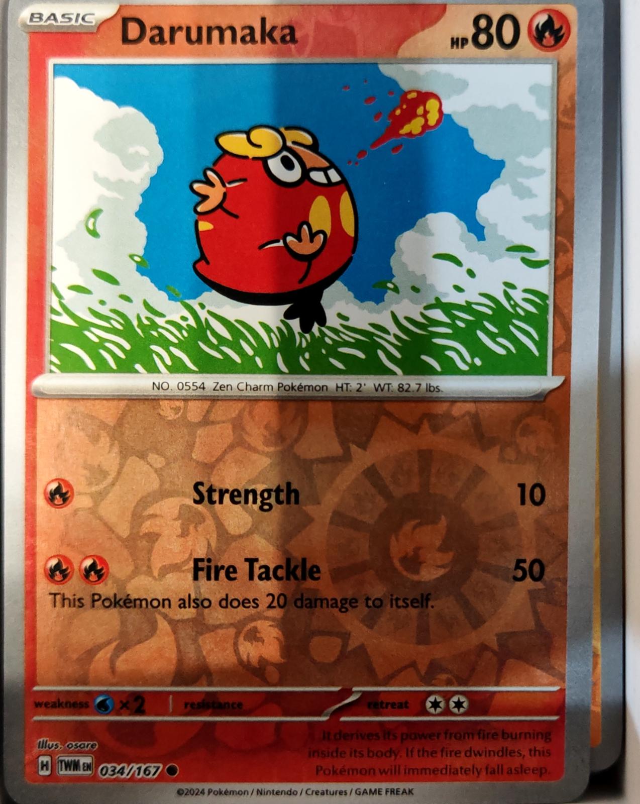 Darumaka - 034/167 - Reverse Holo - TWILIGHT MASQUERADE - Pokemon - | AA75-50