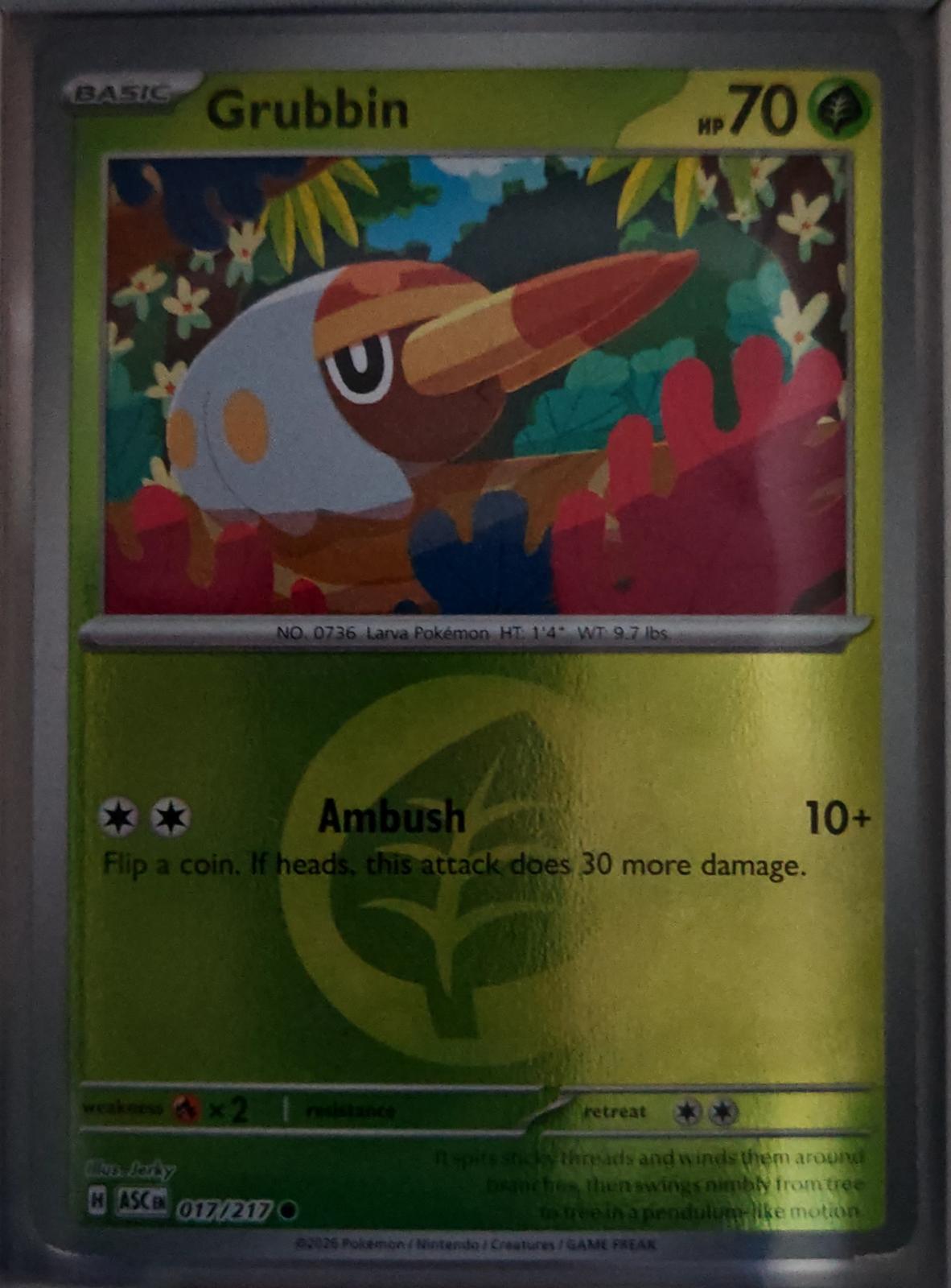 Grubbin (Energy Symbol Pattern) - 017/217 - Reverse Holo - ASCENDED HEROES - Pokemon - | AA61-14