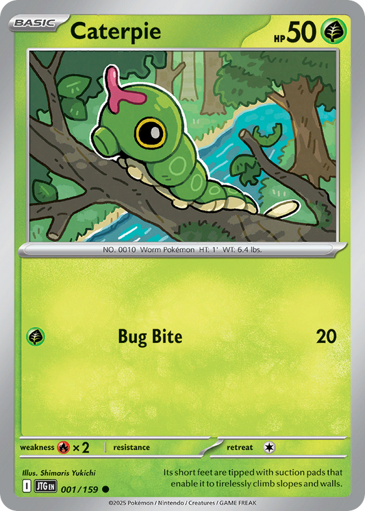 Caterpie - 001/159 - Reverse Holo - JOURNEY TOGETHER - Pokemon - | AA49-89