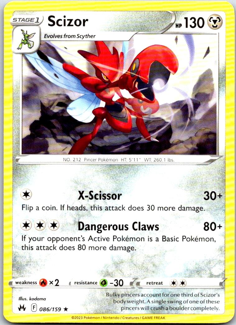 Scizor - 086/159 - - CROWN ZENITH - Pokemon - Rare | AA103-49