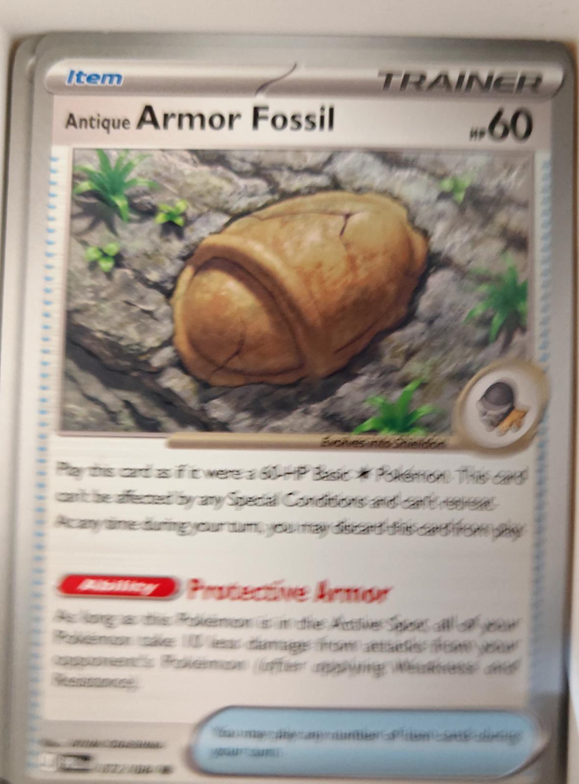Antique Armor Fossil - 072/084 - - PITCH BLACK - Pokemon - Common | AA25-92