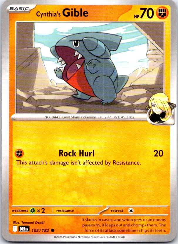 Cynthia's Gible - 102/182 - - DESTINED RIVALS - Pokemon - Common | AC03-16