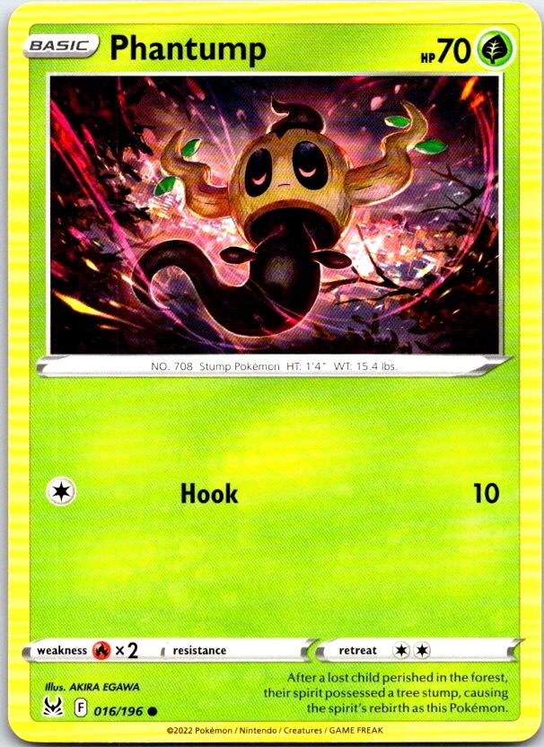 Phantump - 016/196 - - LOST ORIGIN - Pokemon - Common | AC16-4