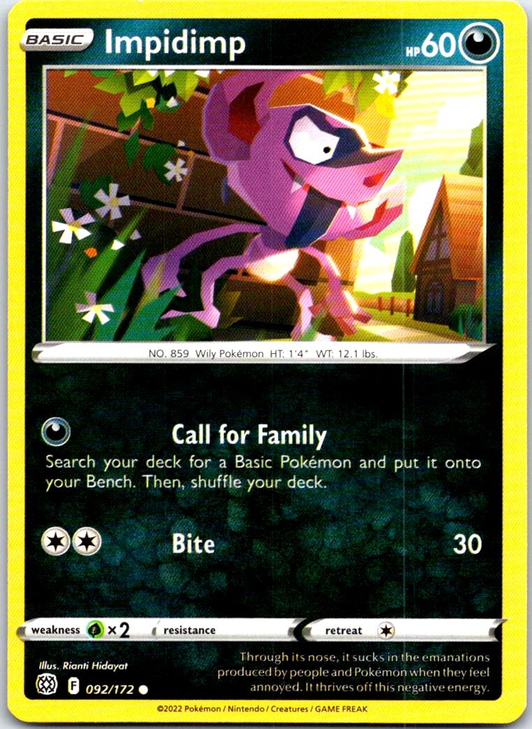Impidimp - 092/172 - - BRILLIANT STARS - Pokemon - Common | AB83-28