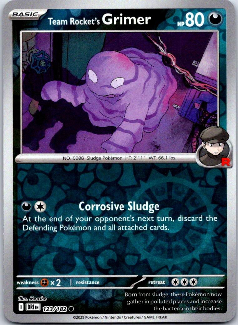 Team Rocket's Grimer - 123/182 - Reverse Holo - DESTINED RIVALS - Pokemon - | AA123-18