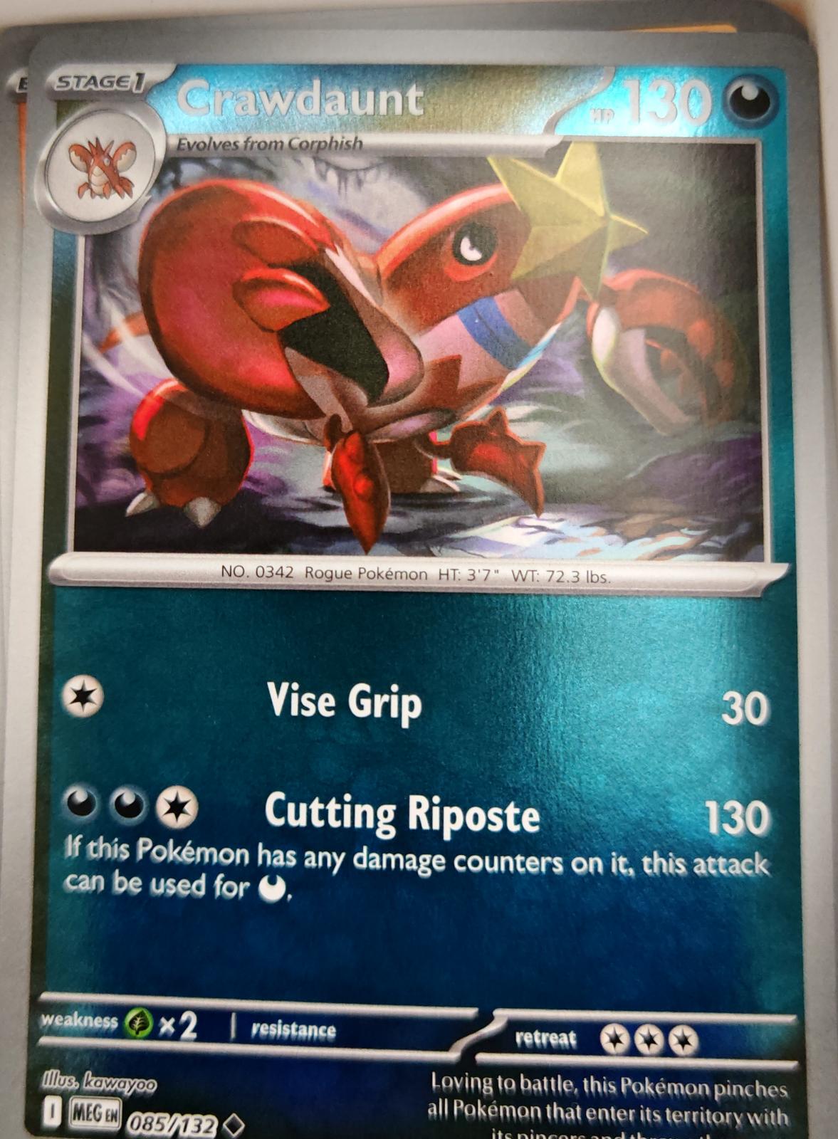 Crawdaunt - 085/132 - Reverse Holo - MEGA EVOLUTION - Pokemon - | AA04-100