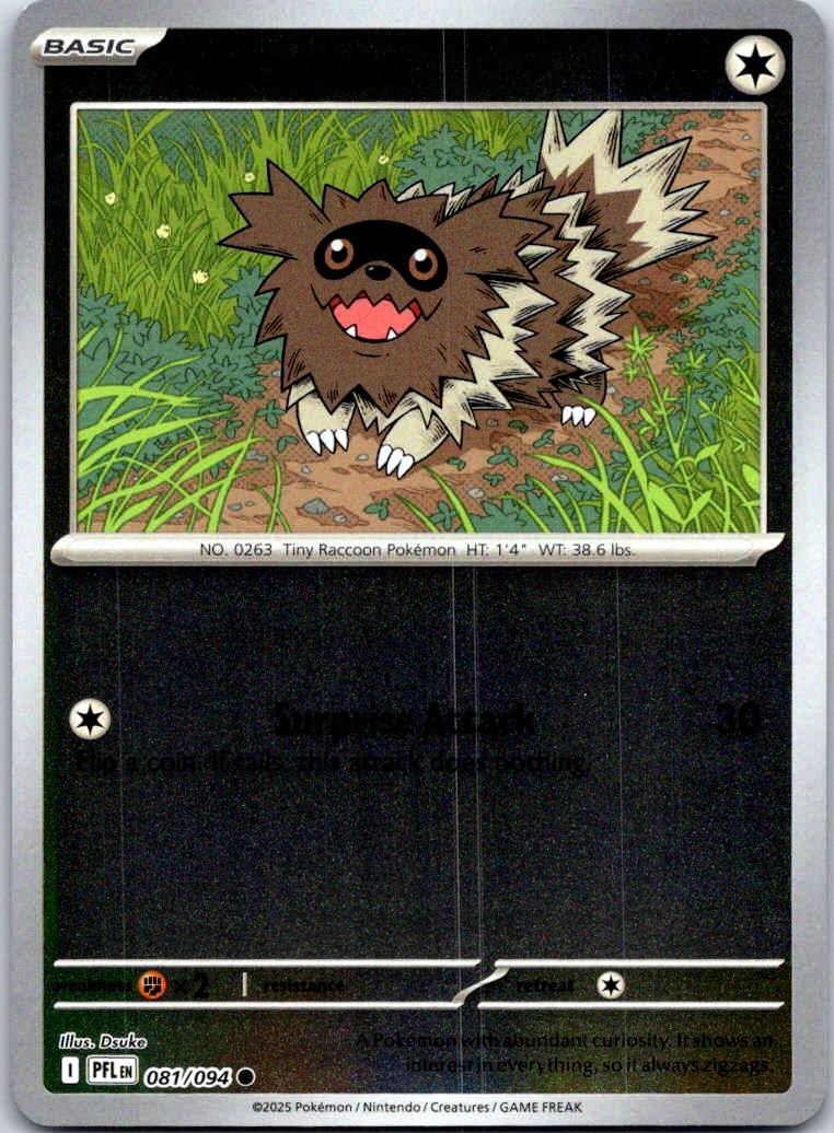 Zigzagoon - 081/094 - Reverse Holo - PHANTASMAL FLAMES - Pokemon - | AB04-15