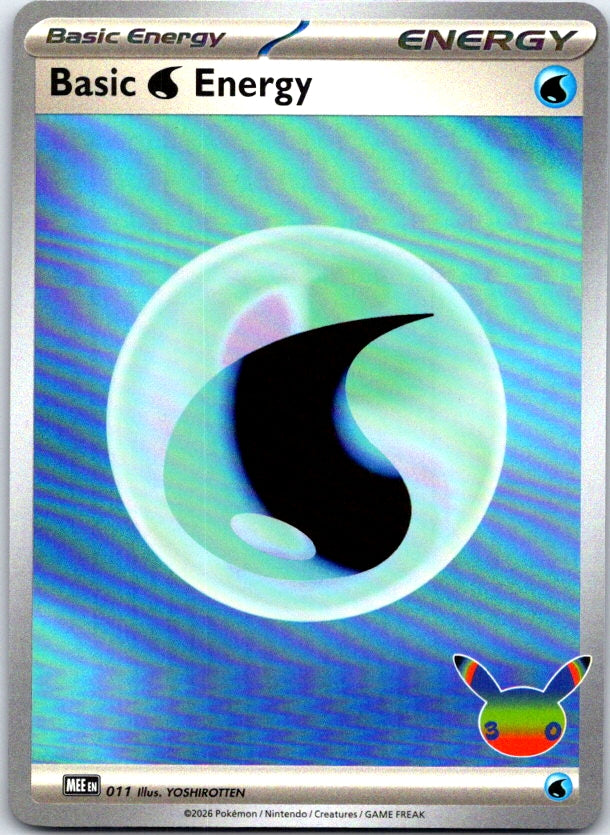 Basic Water Energy (30th Celebration) - 011 - Holo - MEE: MEGA EVOLUTION ENERGIES - Pokemon - | AC11-42