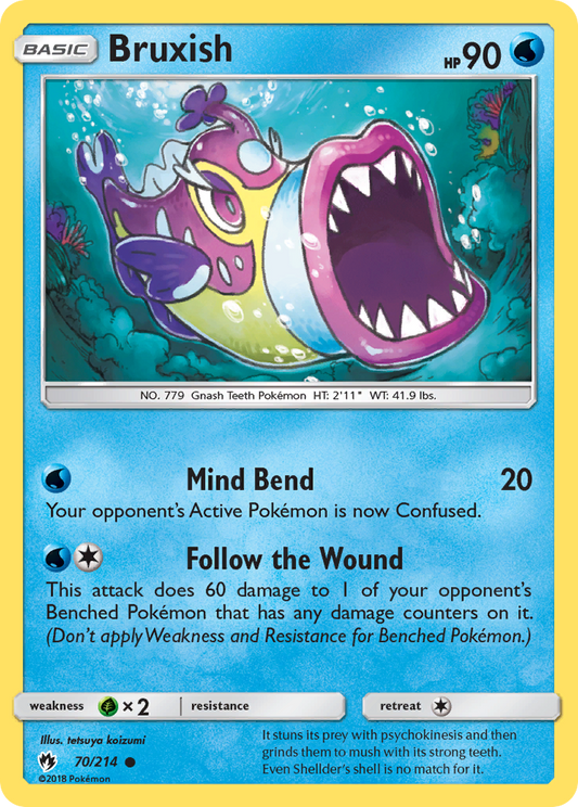 Bruxish - 70/214 - - LOST THUNDER - Pokemon - Common | AA66-45