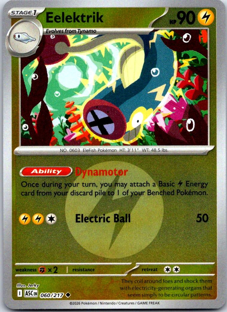 Eelektrik (Energy Symbol Pattern) - 060/217 - Reverse Holo - ASCENDED HEROES - Pokemon - | AA131-46