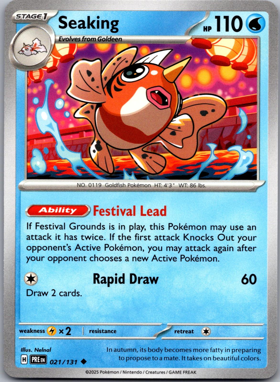 Seaking - 021/131 - - PRISMATIC EVOLUTIONS - Pokemon - Uncommon | AA83-12