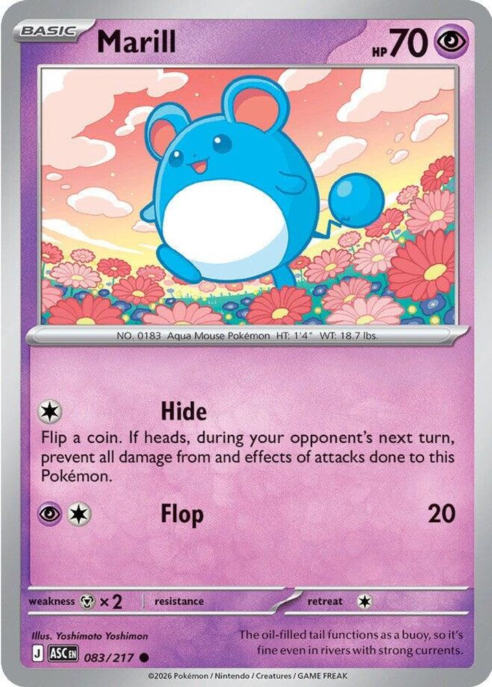 Marill - 083/217 - - ASCENDED HEROES - Pokemon - Common | AA32-100