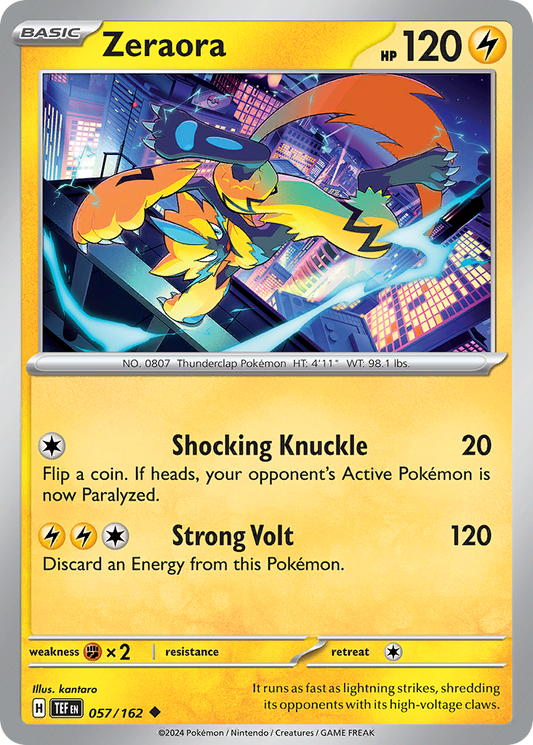 Zeraora - 057/162 - - TEMPORAL FORCES - Pokemon - Uncommon | AA29-97