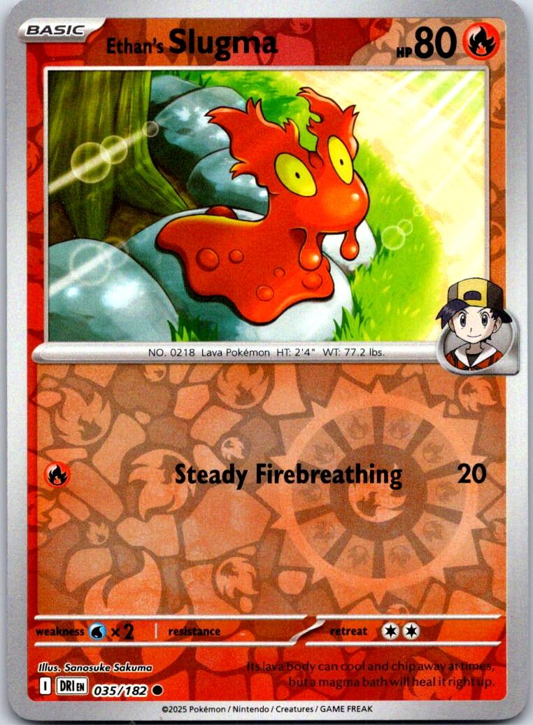 Ethan's Slugma - 035/182 - Reverse Holo - DESTINED RIVALS - Pokemon - | AA123-2