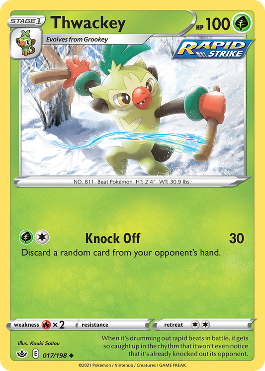 Thwackey - 017/198 - - CHILLING REIGN - Pokemon - Uncommon | AA57-16