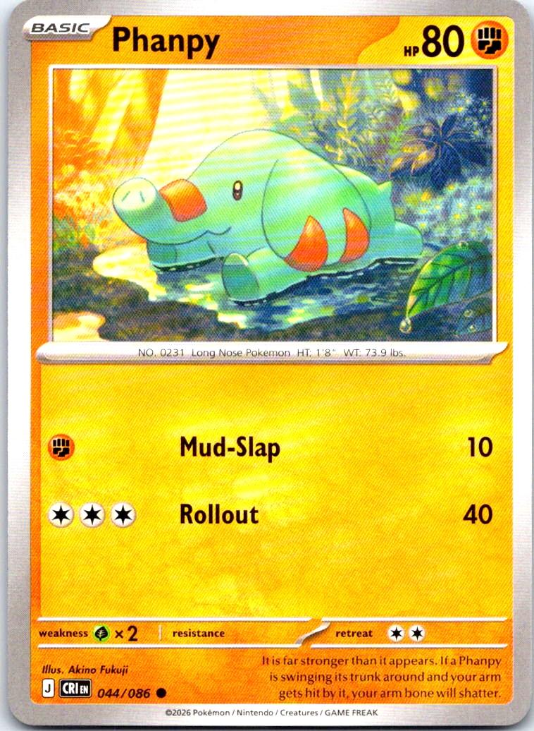 Phanpy - 044/086 - - CHAOS RISING - Pokemon - Common | AB19-25