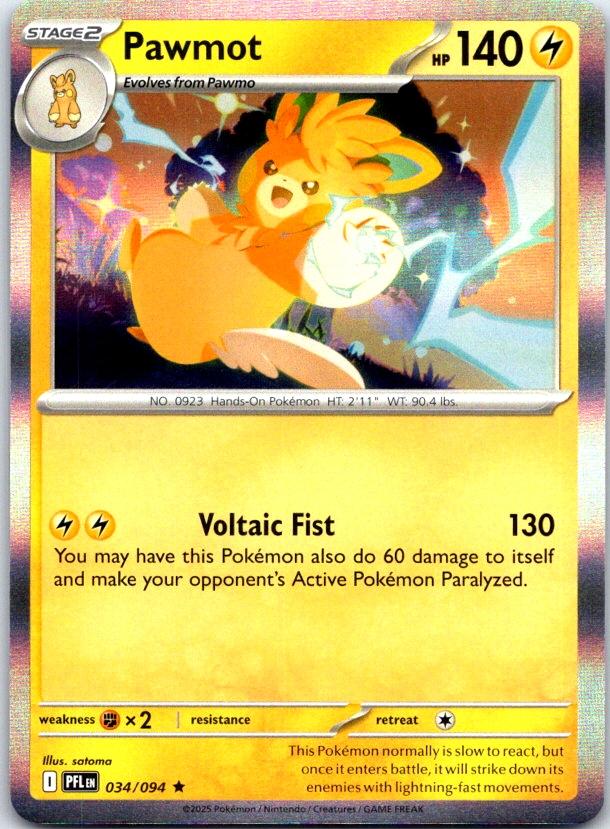 Pawmot - 034/094 - Holo - PHANTASMAL FLAMES - Pokemon - Rare | AC29-48