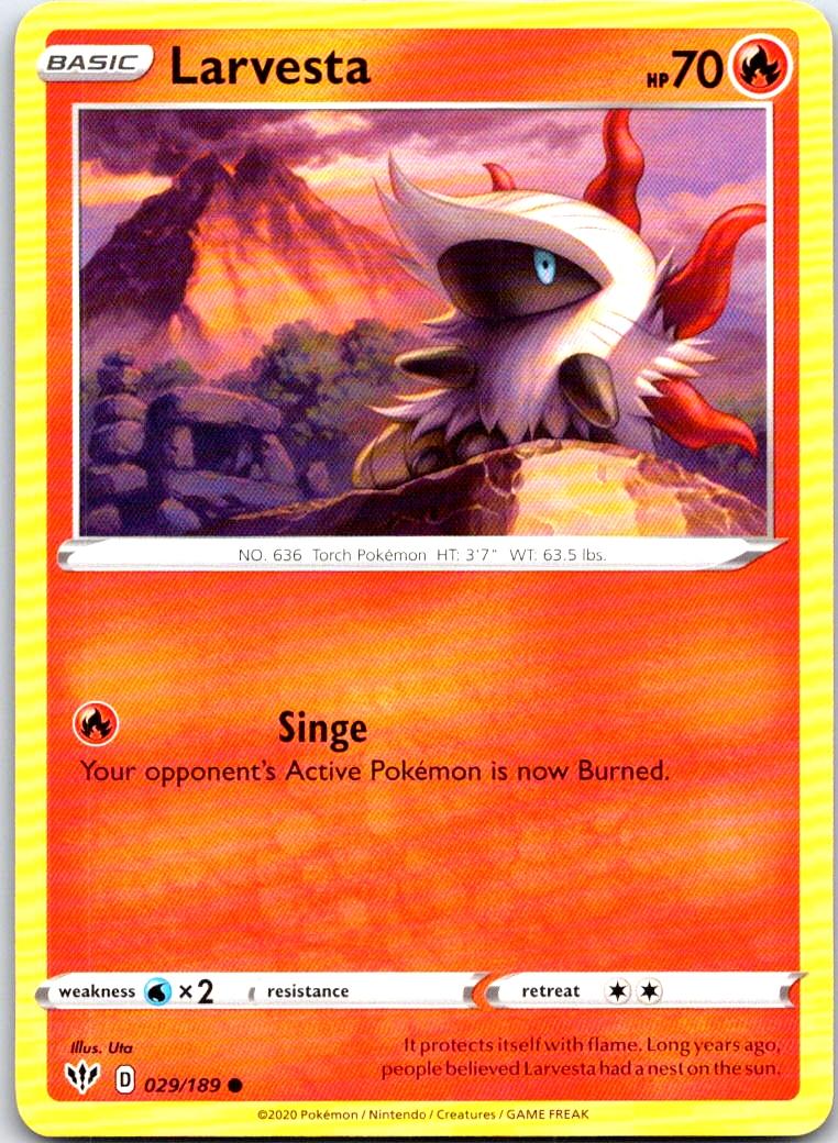 Larvesta - 029/189 - - DARKNESS ABLAZE - Pokemon - Common | AB78-5