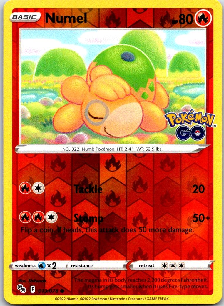 Numel - 013/078 - Reverse Holo - POKEMON GO - Pokemon - Common | AA119-20