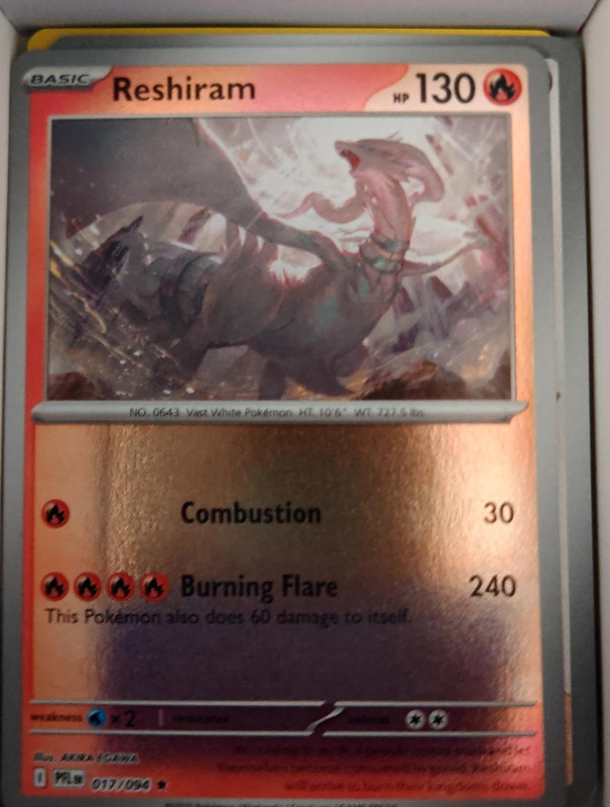 Reshiram - 017/094 - Reverse Holo - PHANTASMAL FLAMES - Pokemon - Rare | AA56-13