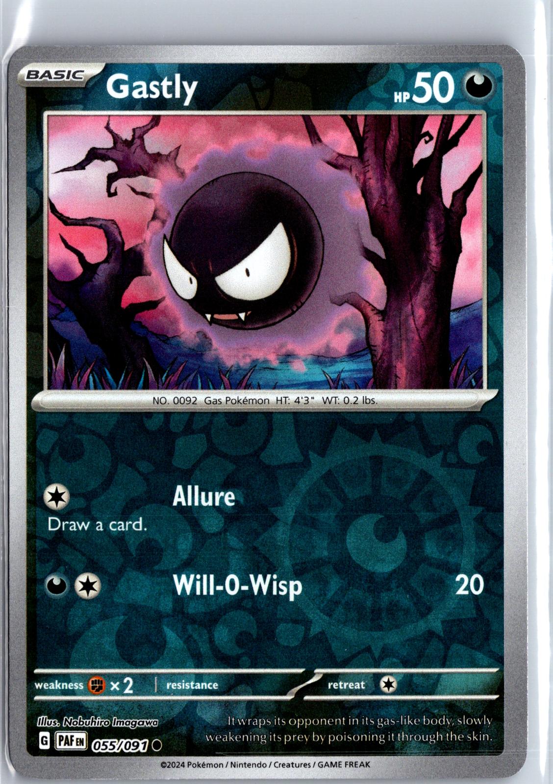 Gastly - 055/091 - Reverse Holo - PALDEAN FATES - Pokemon - Common | AA130-43