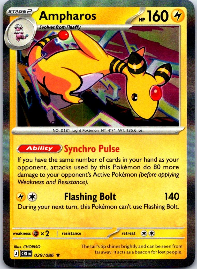 Ampharos - 029/086 - Holo - CHAOS RISING - Pokemon - Rare | AB06-41