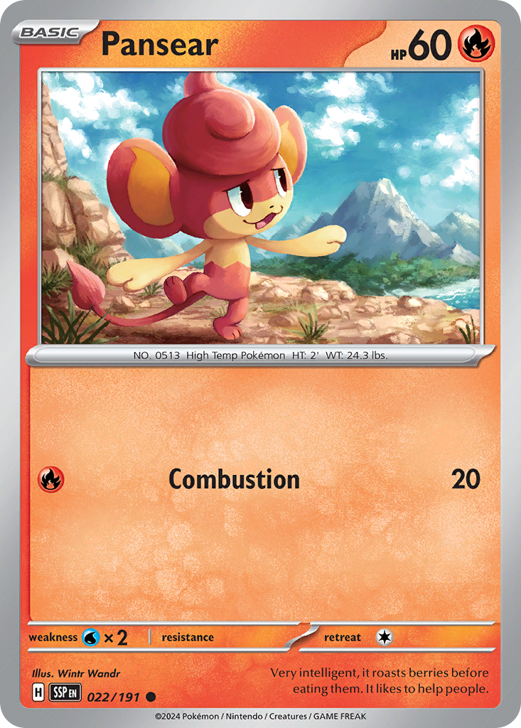 Pansear - 022/191 - - SURGING SPARKS - Pokemon - Common | AA02-17