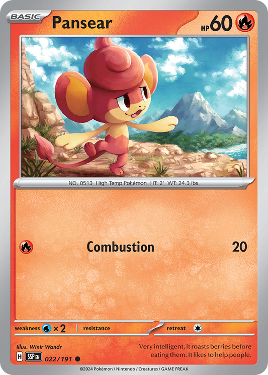 Pansear - 022/191 - - SURGING SPARKS - Pokemon - Common | AA02-17