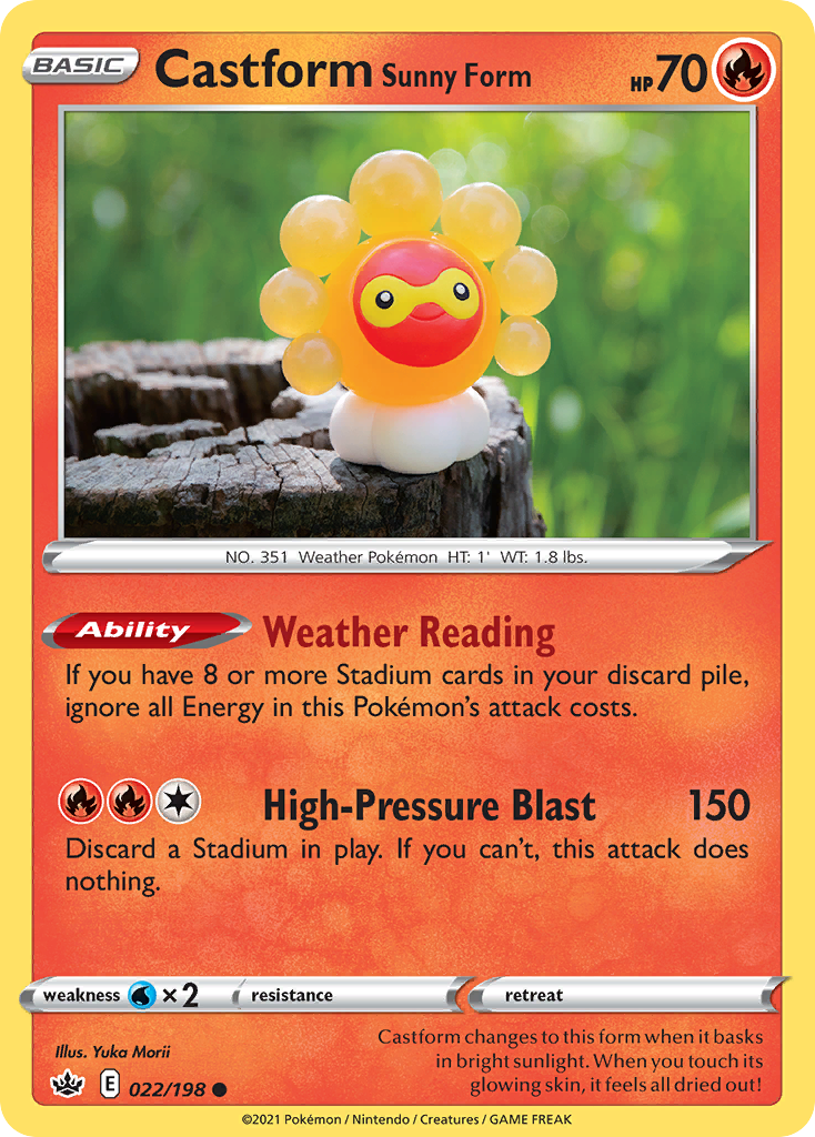 Castform Sunny Form - 022/198 - - CHILLING REIGN - Pokemon - Common | AA02-31