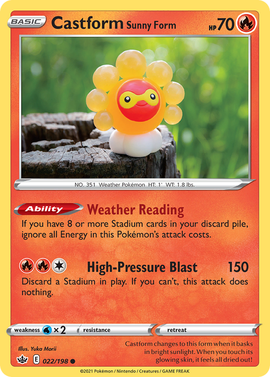 Castform Sunny Form - 022/198 - - CHILLING REIGN - Pokemon - Common | AA02-31