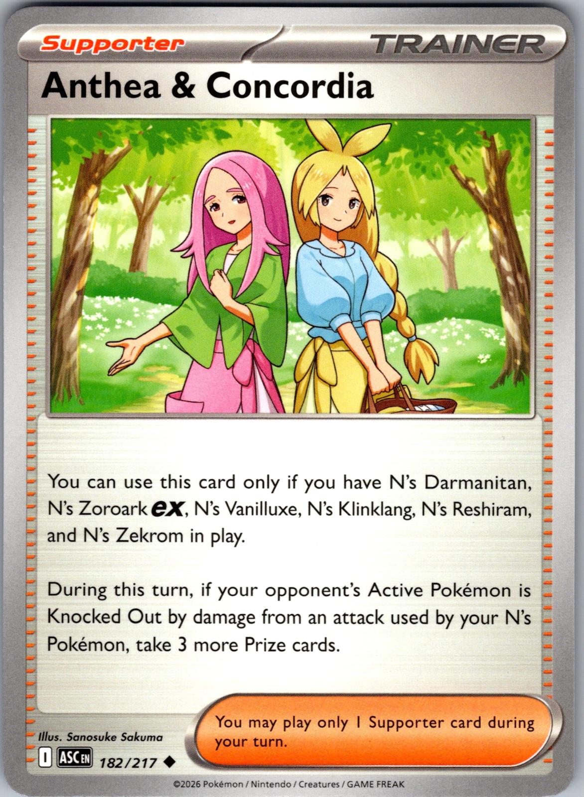 Anthea & Concordia - 182/217 - - ASCENDED HEROES - Pokemon - Uncommon | AA77-24