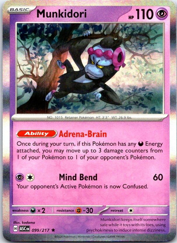 Munkidori - 099/217 - Holo - ASCENDED HEROES - Pokemon - Rare | AC29-5