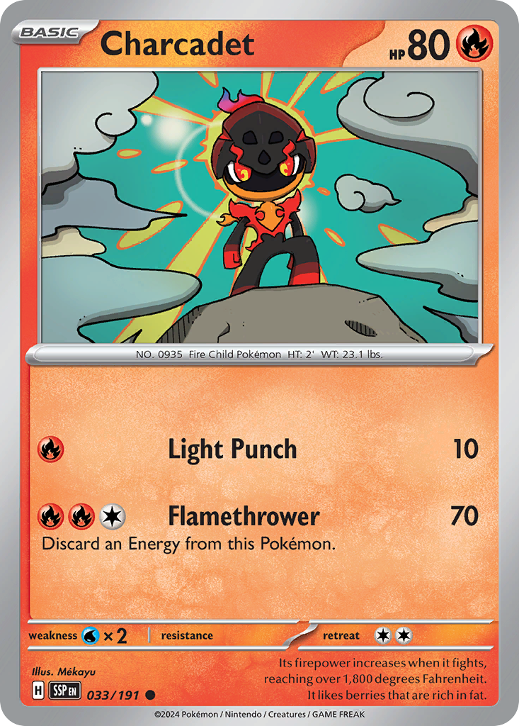 Charcadet - 033/191 - Reverse Holo - SURGING SPARKS - Pokemon - Common | AA19-4