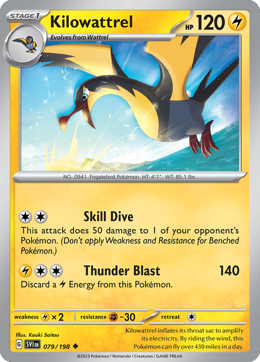 Kilowattrel - 079/198 - Reverse Holo - SCARLET & VIOLET - Pokemon - | AA49-76