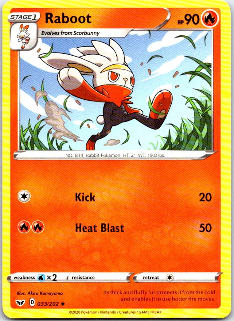 Raboot - 033/202 - - SWORD & SHIELD - Pokemon - Uncommon | AB72-46