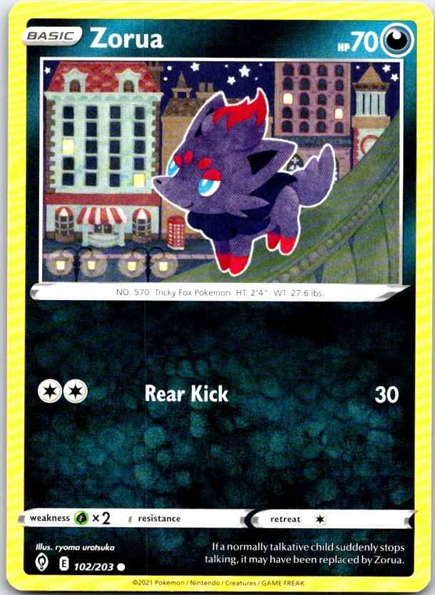 Zorua - 102/203 - - EVOLVING SKIES - Pokemon - Common | AC08-17