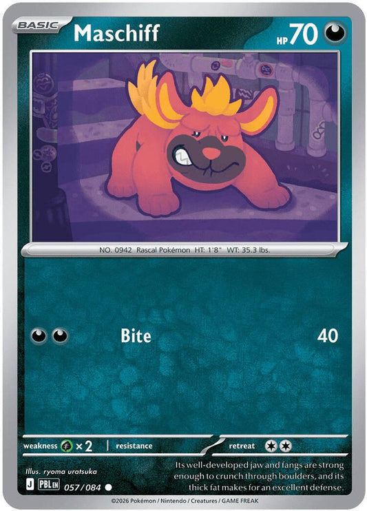 Maschiff - 057/084 - Reverse Holo - PITCH BLACK - Pokemon - Common | AA26-10