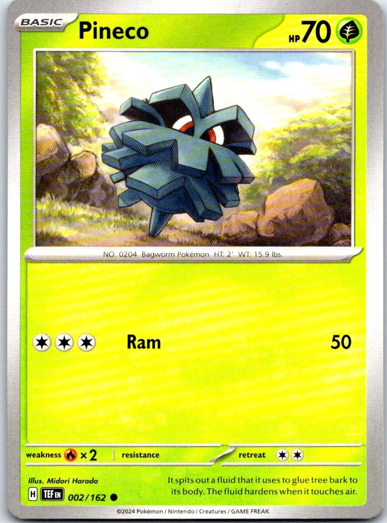 Pineco - 002/162 - - TEMPORAL FORCES - Pokemon - Common | AB27-33