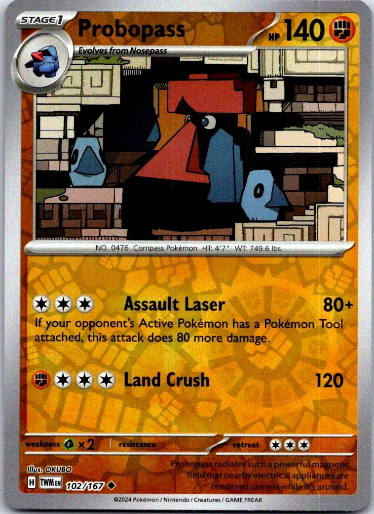 Probopass - 102/167 - Reverse Holo - TWILIGHT MASQUERADE - Pokemon - | AA126-44