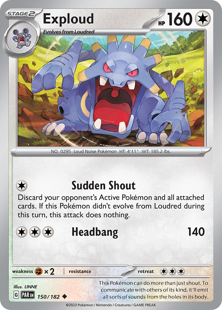 Exploud - 150/182 - - PARADOX RIFT - Pokemon - Uncommon | AA39-29