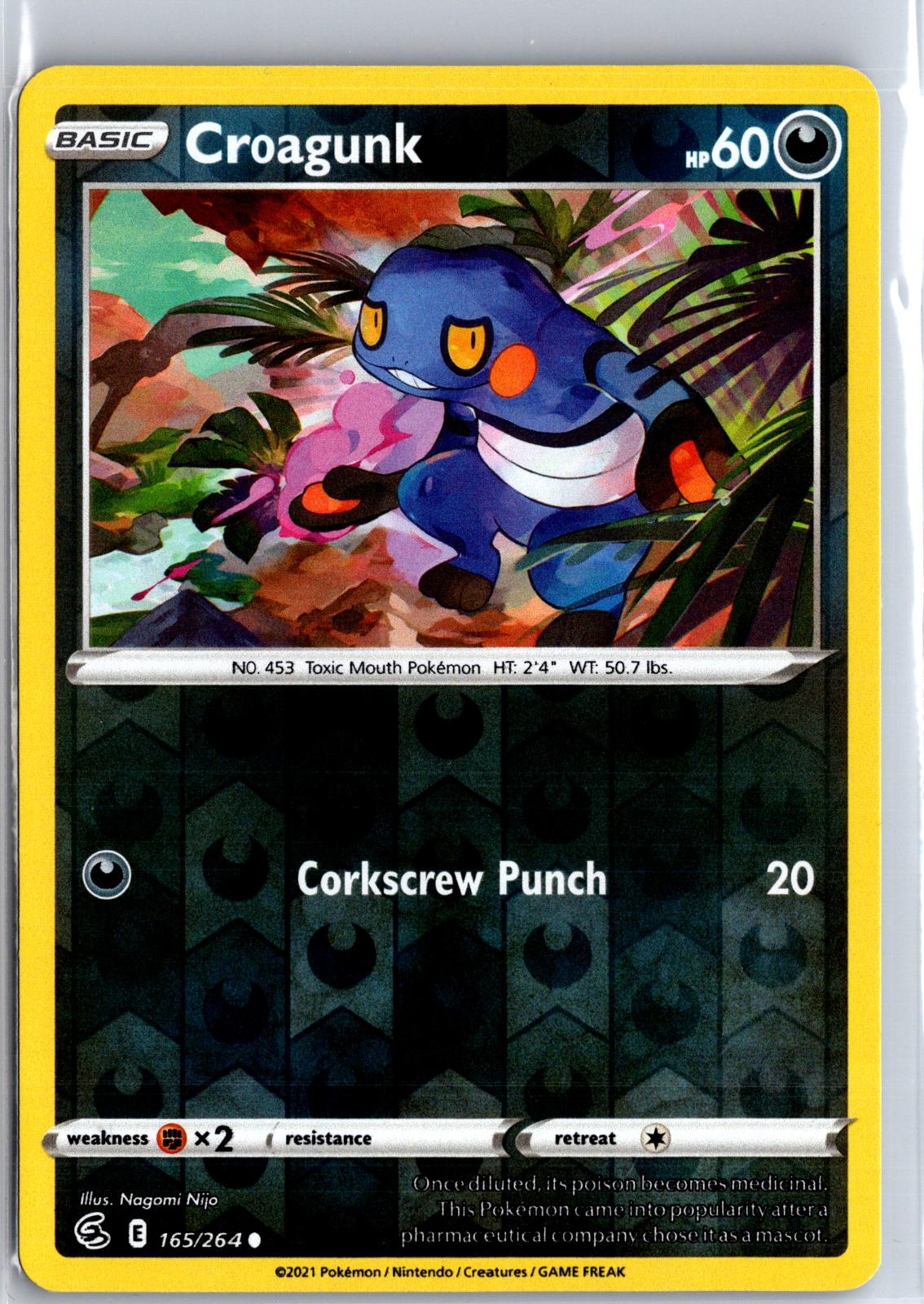 Croagunk - 165/264 - Reverse Holo - FUSION STRIKE - Pokemon - Common | AA116-19